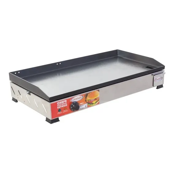 Chapa Elétrica P/ Lanches Inox 77x40cm Profissional Inmetro Foto 1