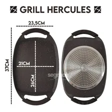 Chapa Grill Ceramica Antiaderente Indução Hercules Marrom Foto mini 4