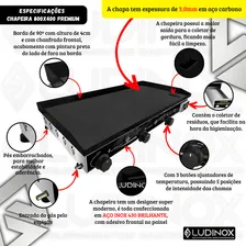Chapa Lanche Hot Dog Hamburguer 3mm 80x40 C/ Prensa Borda 3q Foto mini 2