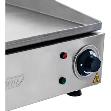 Chapa Lanches Elétrica Grill 50X35 1600W Cozinha Cotherm Profissional Industrial Inox Voltagem 110V Foto mini 3