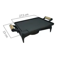 Chapa Rechaud De Mesa Ferro Fundido Retangular Liso Completo Foto mini 4