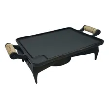 Chapa Rechaud De Mesa Ferro Fundido Retangular Liso Completo Foto  mini 1