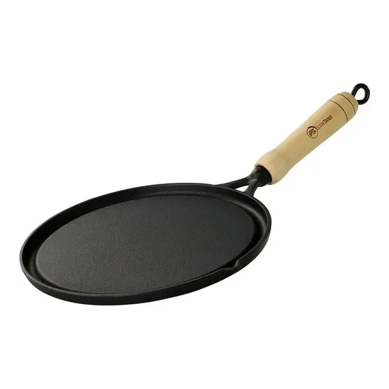 Chapa Redonda Ferro Fundido Bistequeira Frigideira Grelha Cor Preto Foto 1
