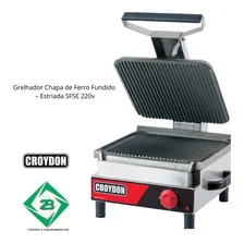 Chapa Sanduicheira Grill Ferro Fundido Estriada Sfse Croydon Cor Aço inox 220V Foto mini 1