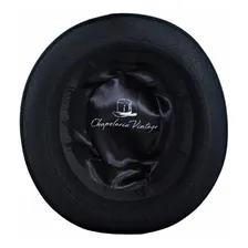 Chapéu Coco Cor Preto Chapelaria Vintage Pork Pie - Preto Foto mini  2