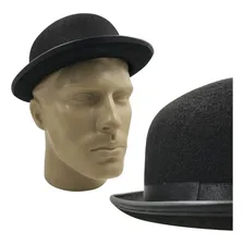 Chapéu Coco Preto Bowler Chaplin Feltro Retro Aba Curta Cor Preta Foto mini  2