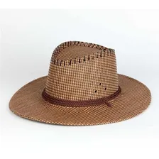 Chapéu Cowboy Palha Trançada Adulto Unissex Aba Grande + Cor Marrom Foto  mini 1