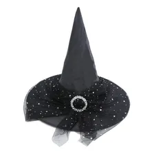 Chapeu De Bruxa Lilica 37cm Preto Feliz Halloween Enfeite Foto mini 1