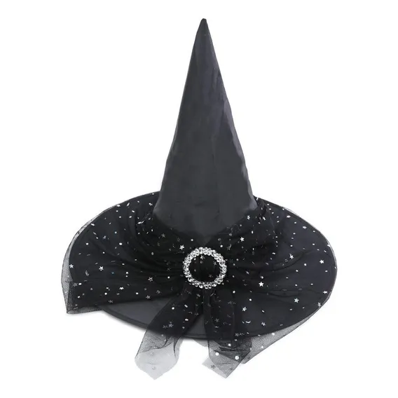 Chapeu De Bruxa Lilica 37cm Preto Feliz Halloween Enfeite Foto 1