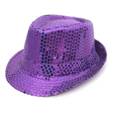 Chapéu De Malandro Roxo Com Lantejoulas - Praia E Carnaval Foto mini 1