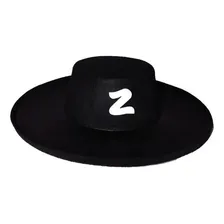 Chapéu Do Zorro Preto Fantasia Festa Cosplay Foto  mini 1