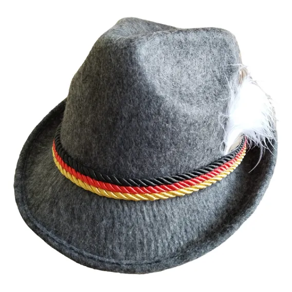 ChapĂ©u Fedora Em Feltro Para Traje TĂpico AlemĂŁo Oktoberfest Cor Cinza-escuro Foto 1