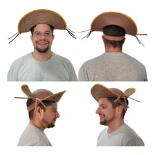 Chapéu Lampião Cangaceiro Decorado Chapeu Nordestino Eva Cor Marrom Foto mini  3