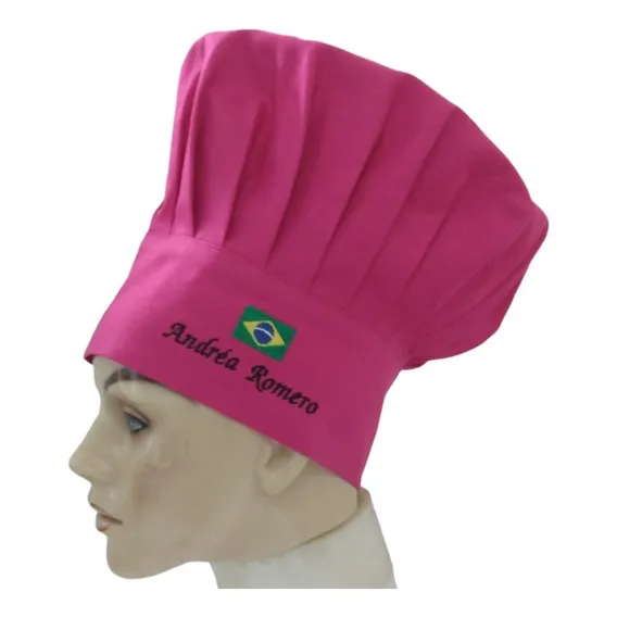 Chapéu Mestre Cuca, Personalizado, Gastronomia, Chapeu Chef Cor Pink Foto 1