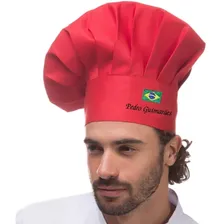 Chapéu Mestre Cuca, Personalizado, Gastronomia, Chapeu Chef Cor Vermelho Foto mini 1