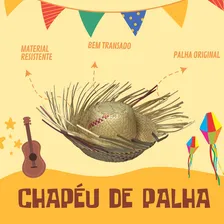 Chapéu Palha Desfiado Festa Junina Caipira Arraial Foto mini  2