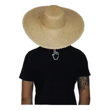 Chapeu Palha Mexicano Sombreiro Aba 14cm Festa Praia Pesca Foto mini 1