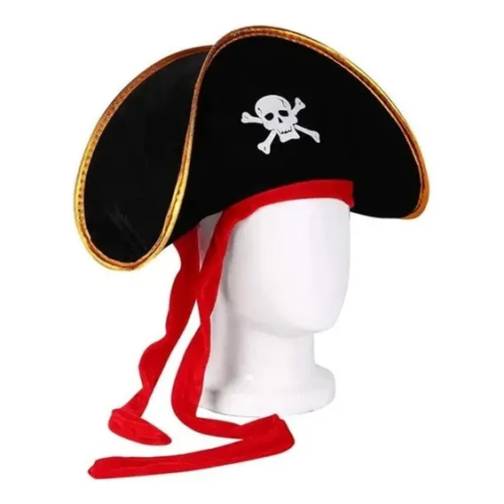 Chapéu Pirata Aveludado Festa Carnaval Foto 1