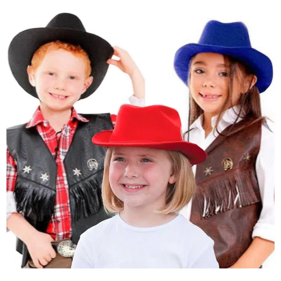 Chapéu Rodeio Sertanejo Country Cowboy Infantil Texturizado Cor Preto Foto 1