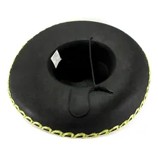 Chapéu Sombreiro Mexicano De Feltro Preto Mariachi Cor Preto-dourado Foto mini 2