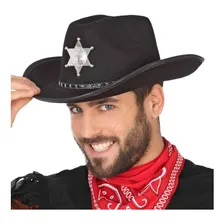 Chapéu Xerife Cowboy Rodeio Country Carnaval Festa Junina Cor Preto Foto mini  3