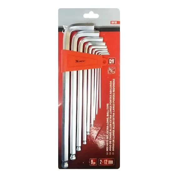 Chave Allen Abaulada Ex. Longa 2.0 A 12 Mm C/ 9 Pçs - Mtx Foto 1