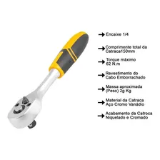 Chave Catraca Reversível 1/4 Com Cabo Emborrachado Vonder Foto mini 3