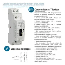Chave Contator Modular Bipolar 25a 2na 2 Polos 127v C/ Chave Foto mini 3
