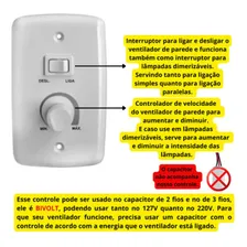 Chave Controle Ventilador Oscilante Dimer Interno Bivolt Foto mini  2