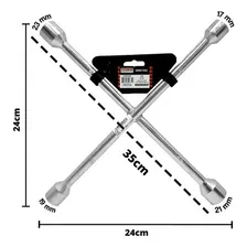 Chave De Roda 4 Bocas Tipo Cruz 17x19x21x23mm Starfer Foto mini 1