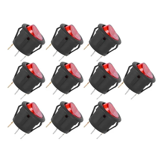 Chave Gangorra Liga Desliga Led Vermelho 10 220v Foto 1