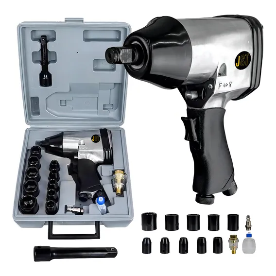 Chave Impacto Pneumatica 1/2 Pol Com Kit Chave Jch32 - Jst Foto 1