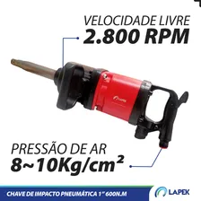 Chave Impacto Pneumática ReversĂvel 1 Pol Longa 611kgf Lapek Lpk-cvi1 Foto mini 3