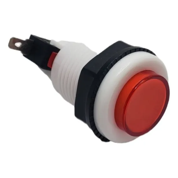 Chave Push Button Com Tecla Redonda Vermelho 2t Na Foto 1