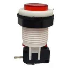 Chave Push Button Com Tecla Redonda Vermelho 2t Na Foto mini  3