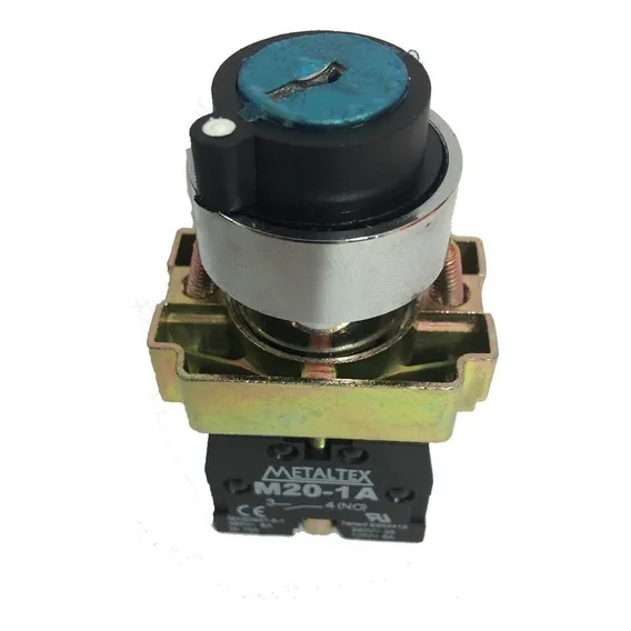 Chave Seletora C/ Chave M20knr2-b-1a 2pos 1na+1nf - Metaltex Foto 1