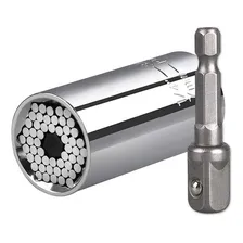 Chave Soquete Universal Catraca Adaptador Magico Gator Grip Cor Prata Foto  mini 1