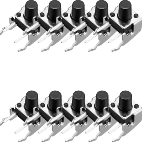 Chave Táctil Push Button Kfc-a06 W1-7 4t 90 Graus 10 Foto 1