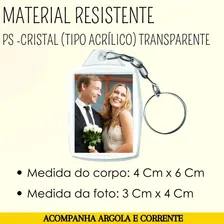 Chaveiro Acrílico 3x4 1000 Peças Casamento Foto mini 4