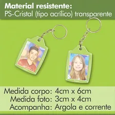 Chaveiro Acrilico 3x4 Personalizar 50 Unidades Sem Risco Foto mini 2