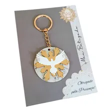 Chaveiro Acrílico Espírito Santo Lembrancinha Batizado Crism Cor Branco Foto mini 1