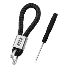 Chaveiro Audi Metal Couro Trançado Preto Acessório Q3 Q5 A3 Foto mini 2