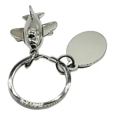 Chaveiro Aviao Jato Aço Inox Placa De Metal Foto  mini 1