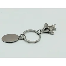 Chaveiro Aviao Jato Aço Inox Placa De Metal Foto mini 4