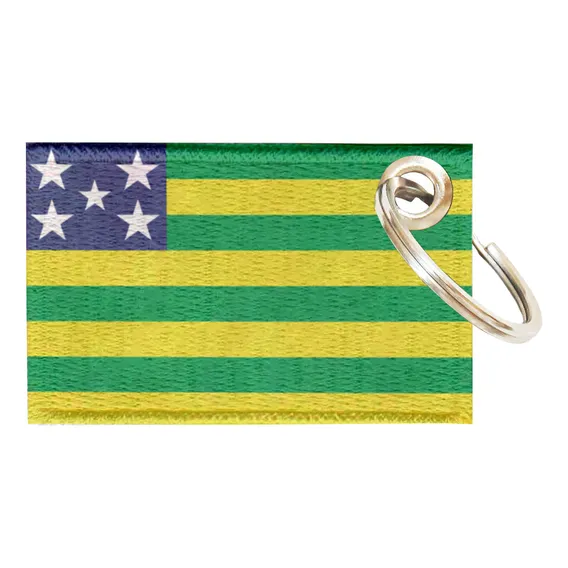 Chaveiro Bordado Bandeira Goiás 5,5x3,5 Sublimado Foto 1