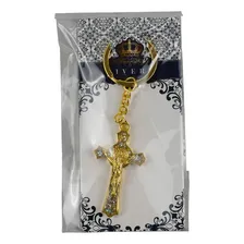 Chaveiro Crucifixo Dourado 5cm Foto mini 4