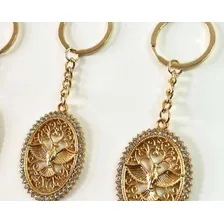 Chaveiro Dourado Espírito Santo Oval Strass Religioso Santo Foto mini 2