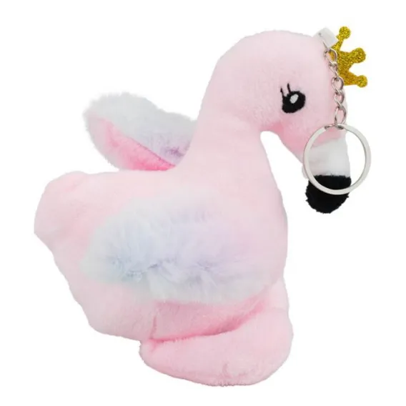 Chaveiro Flamingo Rosa Coroa 18cm - PelĂșcia Foto 1