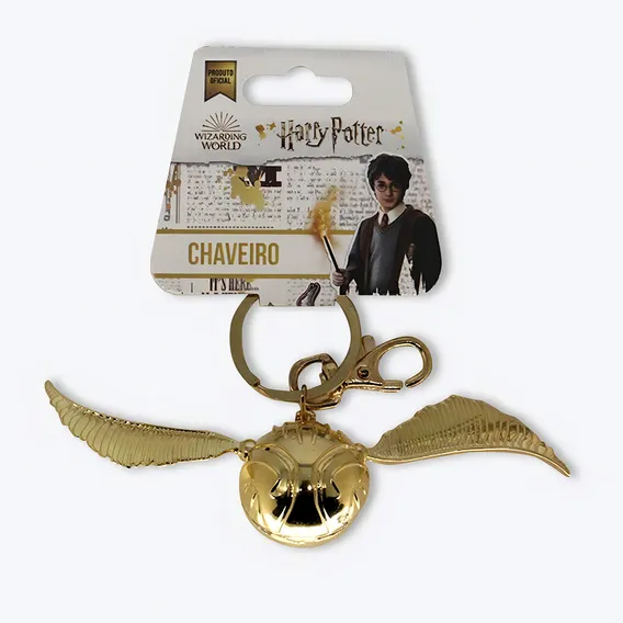 Chaveiro Harry Potter Chaveiro Mosquetao Dourado Foto 1