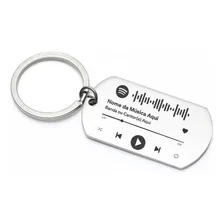 Chaveiro Inox Personalizado A Laser Com Simbolo Do Spotify Cor Dourado Foto mini 2